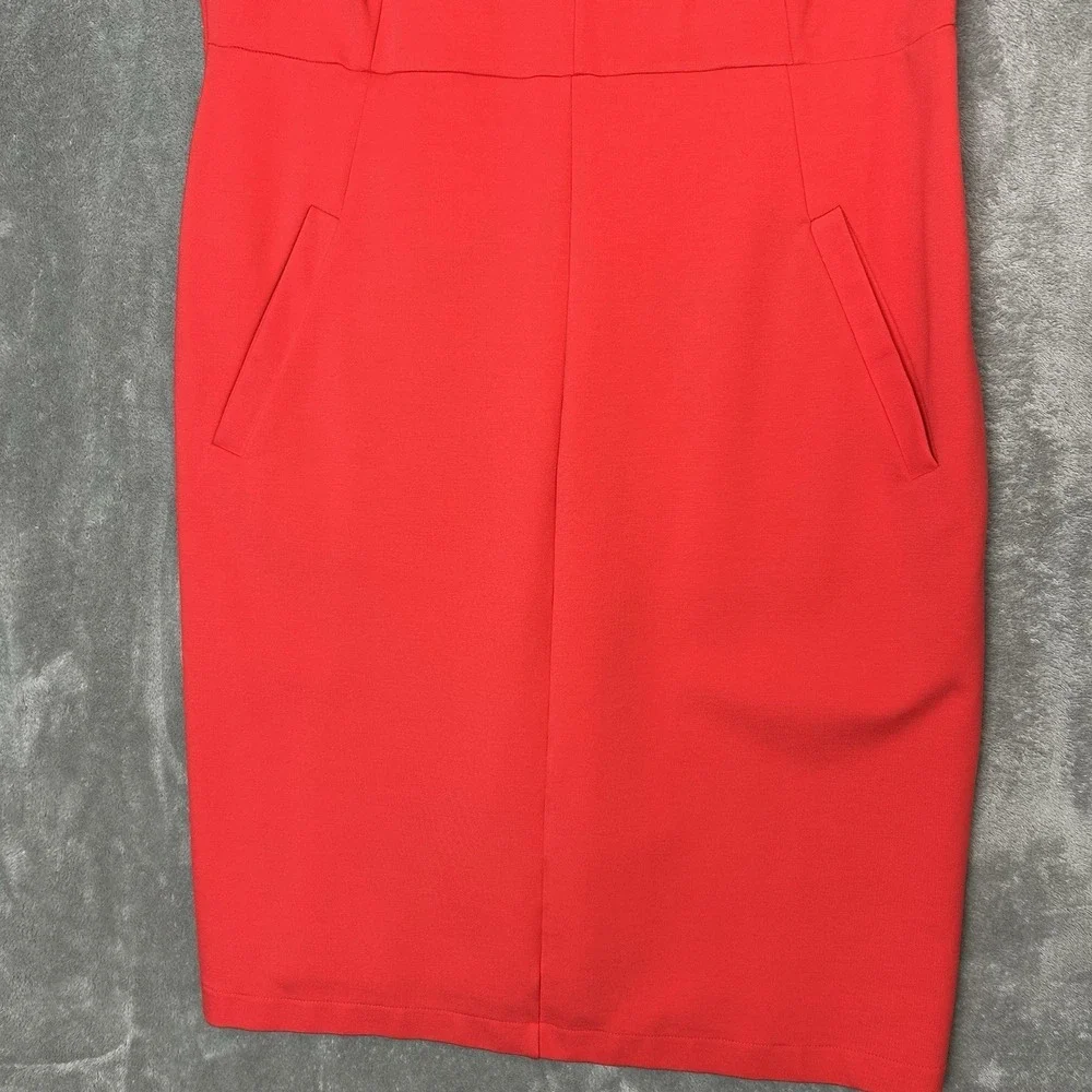 Lands'End Women's Sleeveless Dress Ponte Sheath Dress Rich Color Red Size 14
